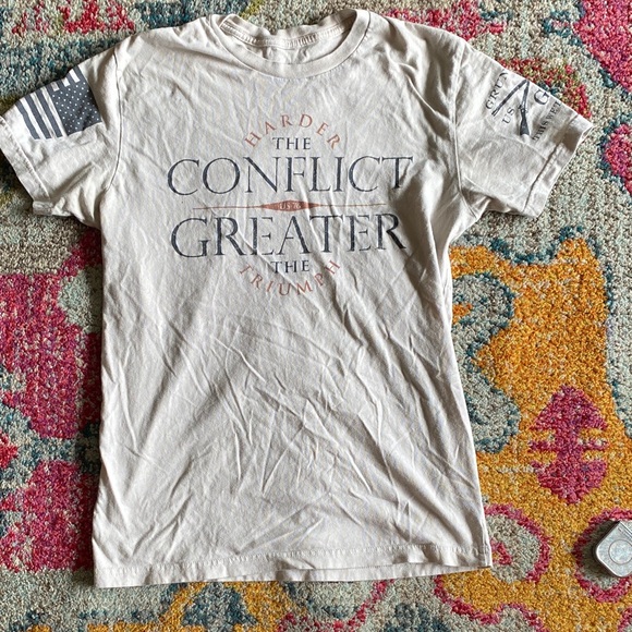 Grunt Style Conflict Graphic Tee - Cream small - Picture 1 of 4